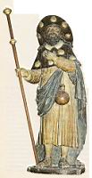 Saint Jacques porte la coquille sur sa besace et sur son chapeau